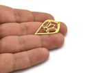Brass Drop Charm, 12 Raw Brass Drop Charms With 1 Loop, Sun Charm (33x20x0.60mm) A6651