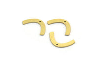 Brass Charm, 50 Raw Brass, Brass Pendants, Charm Pendants, U Shaped Charms, Brass Semi Circle Charms With 1 Hole (15x2x0.60mm) A6769