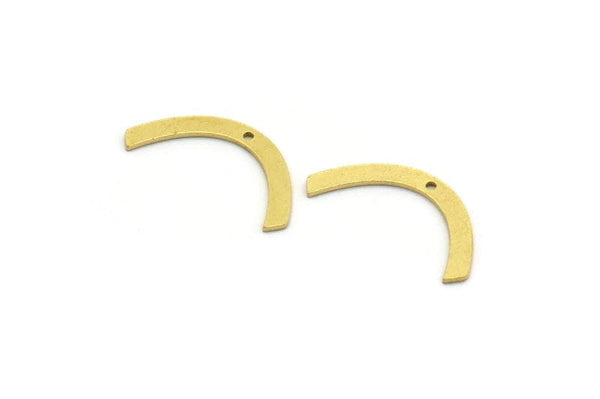 Brass Charm, 50 Raw Brass, Brass Pendants, Charm Pendants, U Shaped Charms, Brass Semi Circle Charms With 1 Hole (19x2x0.60mm) A6768
