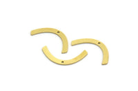 Brass Charm, 50 Raw Brass, Brass Pendants, Charm Pendants, U Shaped Charms, Brass Semi Circle Charms With 1 Hole (19x2x0.60mm) A6768