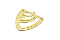 Brass Triangle Charm, 4 Raw Brass Triangle Shaped Charms With 1 Loop (29.5x27x0.60mm) A6746