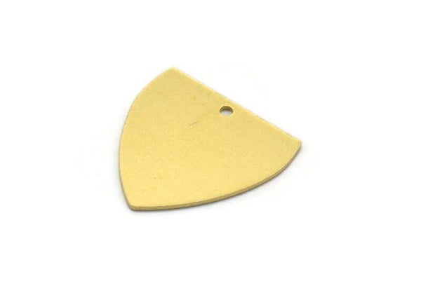 Brass Triangle Charm, 6 Raw Brass Triangle Shaped Charms With 1 Hole (19x19x0.60mm) A6729