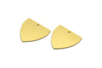Brass Triangle Charm, 6 Raw Brass Triangle Shaped Charms With 1 Hole (19x19x0.60mm) A6729