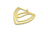 Brass Triangle Charm, 4 Raw Brass Triangle Shaped Charms With 1 Loop (28x27x0.60mm) A6737