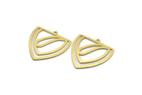 Brass Triangle Charm, 4 Raw Brass Triangle Shaped Charms With 1 Loop (28x27x0.60mm) A6737