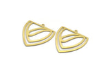 Brass Triangle Charm, 4 Raw Brass Triangle Shaped Charms With 1 Loop (28x27x0.60mm) A6737