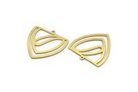 Brass Triangle Charm, 4 Raw Brass Triangle Shaped Charms With 1 Loop (28x27x0.60mm) A6737