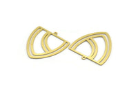 Brass Triangle Charm, 4 Raw Brass Triangle Shaped Charms With 1 Loop (28.5x27x0.60mm) A6753