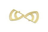 Brass Triangle Charm, 4 Raw Brass Triangle Shaped Charms With 1 Loop (28.5x27x0.60mm) A6753