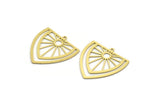 Brass Triangle Charm, 4 Raw Brass Sun Charms With 1 Loop, Findings (29x28x0.60mm) A6754