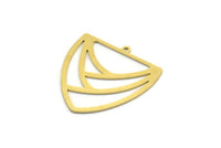 Brass Triangle Charm, 4 Raw Brass Triangle Shaped Charms With 1 Loop (28x26x0.60mm) A6740
