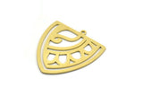 Brass Triangle Charm, 4 Raw Brass Triangle Shaped Charms With 1 Loop (29x27x0.60mm) A6743