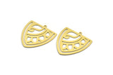 Brass Triangle Charm, 4 Raw Brass Triangle Shaped Charms With 1 Loop (29x27x0.60mm) A6743