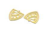 Brass Triangle Charm, 4 Raw Brass Triangle Shaped Charms With 1 Loop (29x27x0.60mm) A6743