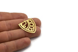 Brass Triangle Charm, 4 Raw Brass Triangle Shaped Charms With 1 Loop (29x27x0.60mm) A6743