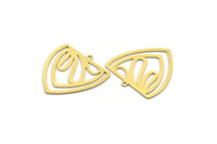Brass Triangle Charm, 4 Raw Brass Triangle Shaped Charms With 1 Loop (28x27x0.60mm) A6738