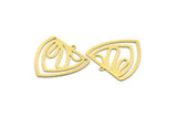 Brass Triangle Charm, 4 Raw Brass Triangle Shaped Charms With 1 Loop (28x27x0.60mm) A6738