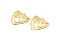 Brass Triangle Charm, 4 Raw Brass Triangle Shaped Charms With 1 Loop (28x27x0.60mm) A6738