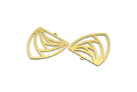 Brass Triangle Charm, 4 Raw Brass Triangle Shaped Charms With 1 Loop (28.5x26x0.60mm) A6741