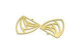 Brass Triangle Charm, 4 Raw Brass Triangle Shaped Charms With 1 Loop (28.5x26x0.60mm) A6741