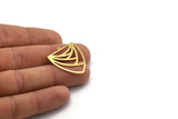 Brass Triangle Charm, 4 Raw Brass Triangle Shaped Charms With 1 Loop (28.5x26x0.60mm) A6741