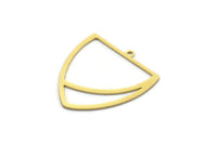 Brass Triangle Charm, 4 Raw Brass Triangle Shaped Charms With 1 Loop (28x26x0.60mm) A6724