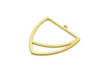Brass Triangle Charm, 4 Raw Brass Triangle Shaped Charms With 1 Loop (28x26x0.60mm) A6724