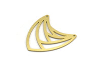 Brass Triangle Charm, 4 Raw Brass Triangle Shaped Charms With 2 Holes (27.5x26x0.60mm) A6752