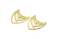 Brass Triangle Charm, 4 Raw Brass Triangle Shaped Charms With 2 Holes (27.5x26x0.60mm) A6752