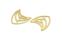 Brass Triangle Charm, 4 Raw Brass Triangle Shaped Charms With 2 Holes (27.5x26x0.60mm) A6752