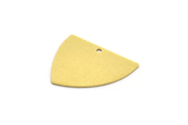 Brass Triangle Charm, 6 Raw Brass Triangle Shaped Charms With 1 Hole (18x22x0.60mm) A6715