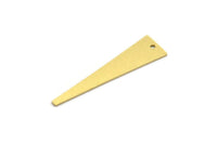 Brass Triangle Charm, 12 Raw Brass Triangle Shaped Charms With 1 Hole (31x8x0.60mm) A6714