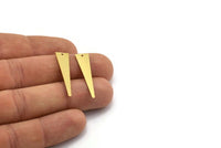 Brass Triangle Charm, 12 Raw Brass Triangle Shaped Charms With 1 Hole (31x8x0.60mm) A6714