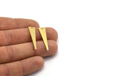 Brass Triangle Charm, 12 Raw Brass Triangle Shaped Charms With 1 Hole (31x8x0.60mm) A6714