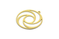 Brass Round Charm, 4 Raw Brass Round Shaped Charms With 1 Loop, Charm Pendants, Findings (28x26x0.60mm) A6760