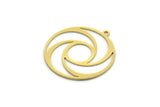 Brass Round Charm, 4 Raw Brass Round Shaped Charms With 1 Loop, Charm Pendants, Findings (28x26x0.60mm) A6760