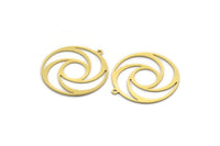 Brass Round Charm, 4 Raw Brass Round Shaped Charms With 1 Loop, Charm Pendants, Findings (28x26x0.60mm) A6760