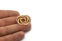 Brass Round Charm, 4 Raw Brass Round Shaped Charms With 1 Loop, Charm Pendants, Findings (28x26x0.60mm) A6760