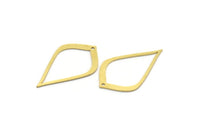 Brass Drop Charm, 6 Raw Brass Drop Charms With 1 Hole, Earrings, Findings (33x19.5x0.60mm) A6757