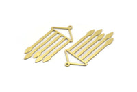 Brass Fringed Charm, 6 Raw Brass Fringe Shaped Charms With 1 Loop (42x18x0.60mm) A6727