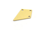 Brass Diamond Charm, 24 Raw Brass Diamond Charms With 3 Holes, Connectors (18x12x0.60mm) A6749