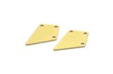 Brass Diamond Charm, 24 Raw Brass Diamond Charms With 3 Holes, Connectors (18x12x0.60mm) A6749