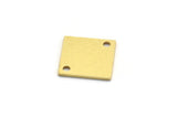 Brass Square Charm, 12 Raw Brass Square Shaped Charms With 2 Holes, Connectors (12x0.80mm) A6751