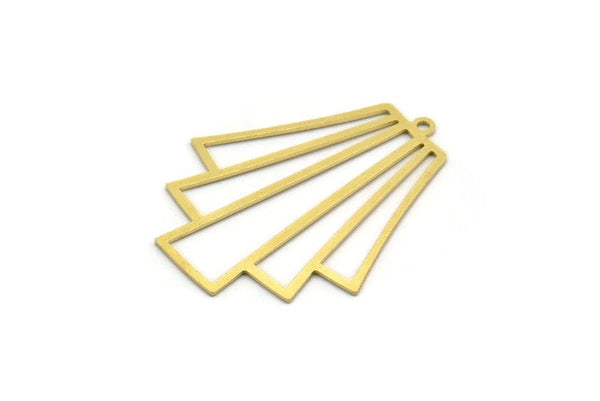 Brass Diamond Charm, 4 Raw Brass Diamond Shaped Charms With 1 Loop, Pendant Findings (35x29x0.60mm) A6771