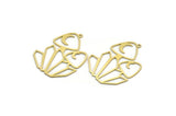 Brass Mushroom Charm, 4 Raw Brass Mushroom Charms With 1 Loop, Charm Pendants (37x29x0.60mm) A6745