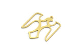 Brass Eagle Charm, 4 Raw Brass Eagle Shaped Charms With 1 Loop, Bird Charms, Findings (30x25x0.60mm) A6711