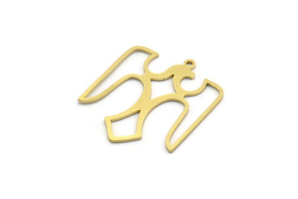 Brass Eagle Charm, 4 Raw Brass Eagle Shaped Charms With 1 Loop, Bird Charms, Findings (30x25x0.60mm) A6711