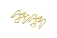 Brass Eagle Charm, 4 Raw Brass Eagle Shaped Charms With 1 Loop, Bird Charms, Findings (30x25x0.60mm) A6711