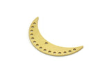 Brass Moon Charm, 8 Raw Brass Crescent Moon Charms With 16 Holes (30x7x0.80mm) A6801