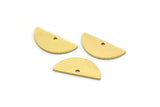 Semi Circle Charm, 24 Raw Brass Half Moon Charms With 1 Hole, Findings (6x13.5x0.60mm) A6786